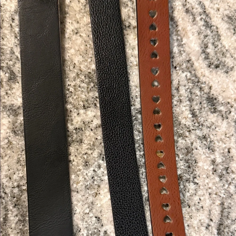 NWT kids size M Stylish Black, Brown and pink Leather Belts. Art class/Cat&Jack